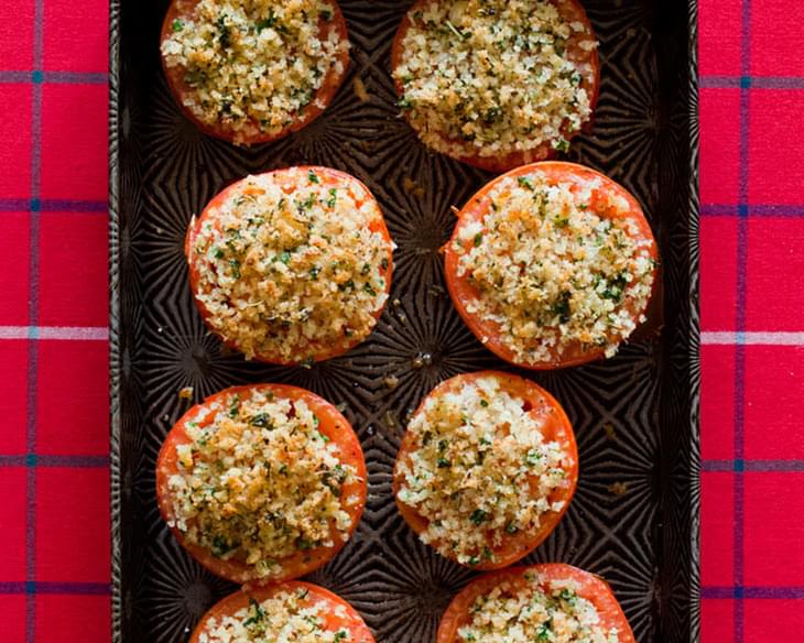 Herb and Panko Crusted Baked Tomatoes Recipe